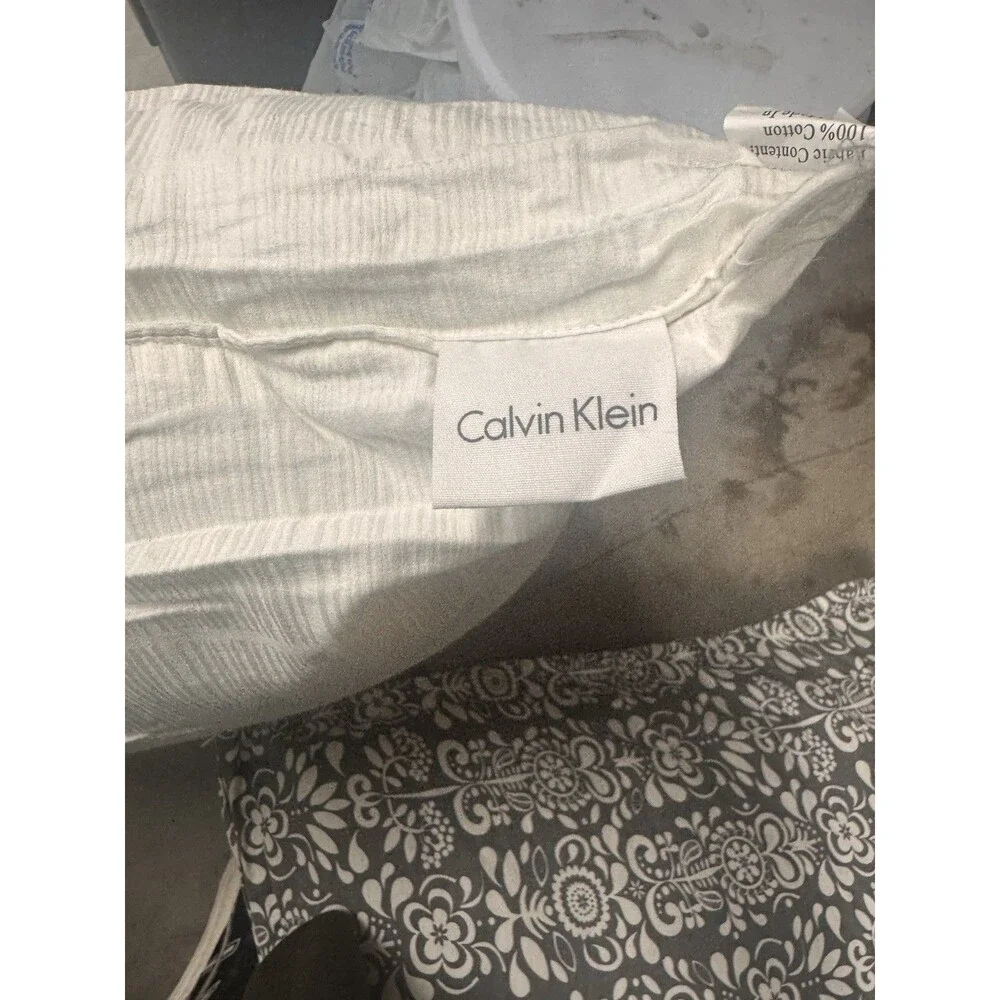 2 Ikea Akerkulla Gray White Euro Pillow Cover Shams Floral Square 26x26 Zipper